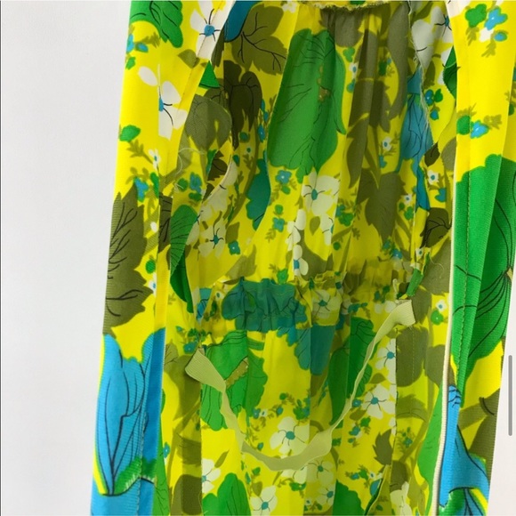 VINTAGE 60’s Retro Psychedelic Floral Maxi Dress - Picture 7 of 16